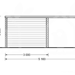 Hagebod med terrasse AISNE PLUS 9m² (3m x 3m), 28mm