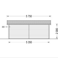 Tregarasje 19.9m² (3,60 x 5,35), 44mm
