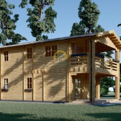 Blokhus med Terrasse TOULOUSE (66 mm, 44 mm + 44 mm), 100 m² + 20 m²