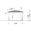 Paviljong TONNELLE 16m² (4m x 4m), 44mm