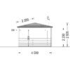Paviljong TONNELLE 16m² (4m x 4m), 44mm