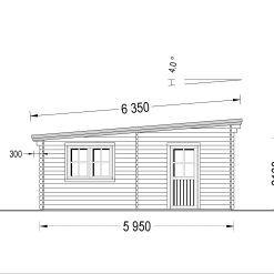 Tregarasje med moderne flatt tak 24 m², 44mm