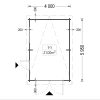Tregarasje med moderne flatt tak 24 m², 44mm
