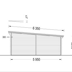 Tregarasje med moderne flatt tak 24 m², 44mm