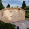 Garage med redskabsrum 5m x 5m, 44mm
