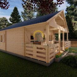 Trehus med terrasse og hems GUSTAV 36m²