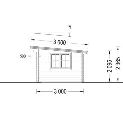 Redskapsbod Lille flatt tak 12 m², 34mm