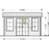 Trehytte Poolhouse 12m², 44mm