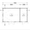 Trehytte LEA 28m², 44mm/66mm