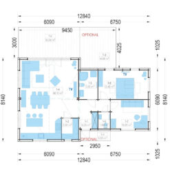Trehus Valeri 80 m², (44 mm + 19 mm trekledning)