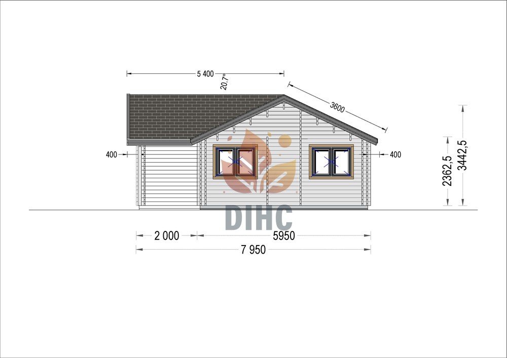 Feriehus ADELE 68 m², (44 + 44mm)
