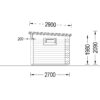 Redskapsbod med terrasse LARISSA (28 mm), 7 m² + 7 m²