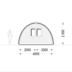 Hagehus BRETA (44 mm), 4×10 m, 40 m²